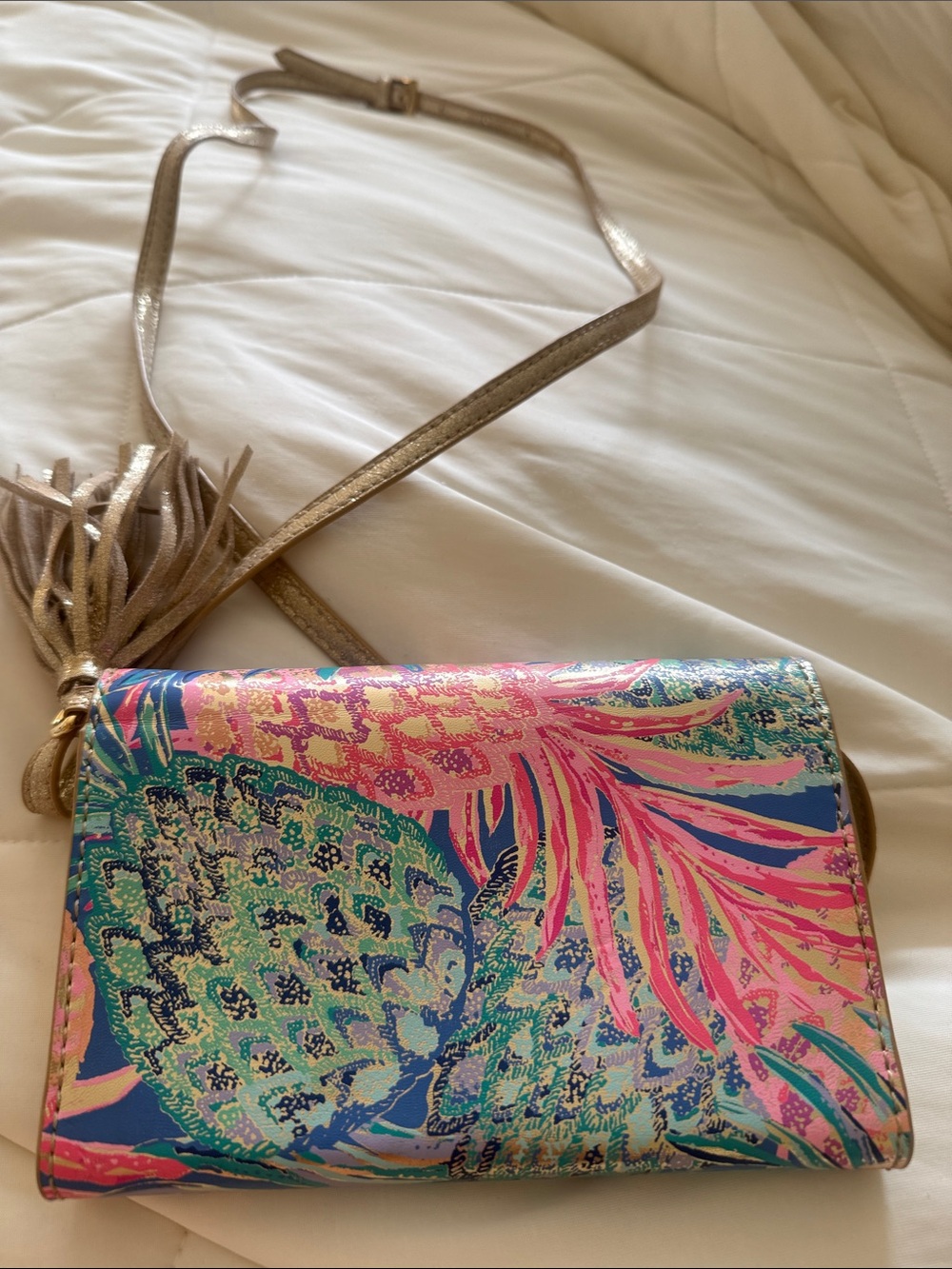 Lilly Pulitzer Multicolor Tropical Print Crossbody Bag - Pink & Blue - Picture 5 of 5